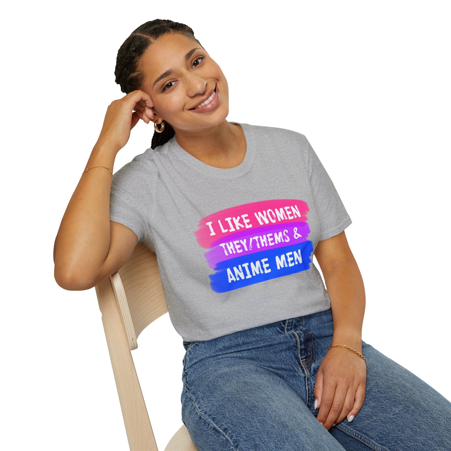 Women They/Them Anime Men Tee