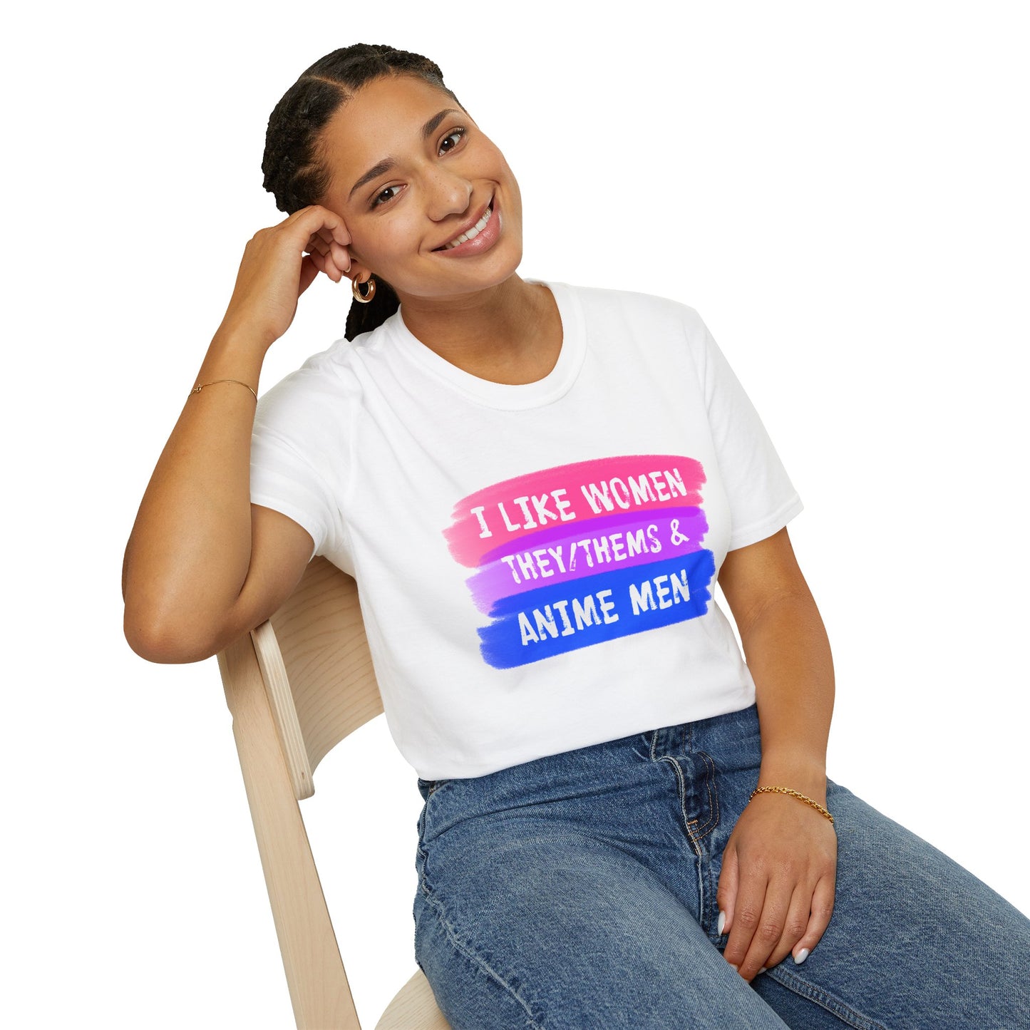 Women They/Them Anime Men Tee